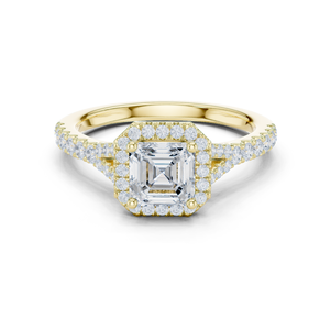 Bague de fiançailles de conception de couronne 14K Bijoux de mariée uniques - Product Image 4