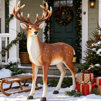 Statue de cerf abstraite grandeur nature personnalisée pour une utilisation en intérieur/extérieur. Fabriqué en fibre de verre. Convient pour la décoration de fête de Noël.