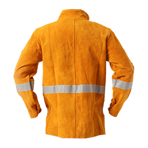 Veste de travail en cuir véritable unisexe de qualité supérieure, résistante aux hautes températures, ignifuge, antistatique, vêtements de sécurité industrielle - Product Image 4