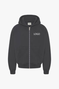 Ensemble survêtement de luxe 2 pièces vente en gros OEM 500GSM sweat-shirt de jogging à capuche zippé lourd surdimensionné avec logo personnalisé pour l'hiver - Product Image 5