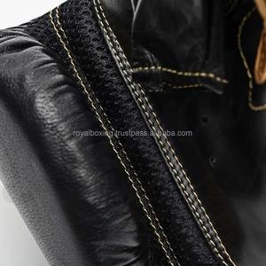 Mitaines de frappe pour le kickboxing, gants de boxe demi-doigts en cuir de vache véritable - Product Image 6