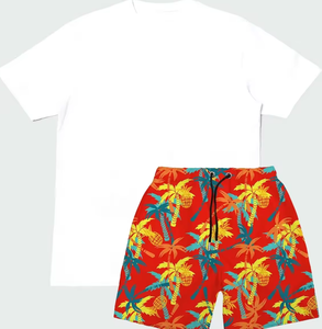 Camiseta de algodón transpirable con diseño de logotipo personalizado para hombre, ropa deportiva de verano, conjunto corto y pantalones cortos lavados informales de poliéster gris, conjuntos sólidos - Product Image 6