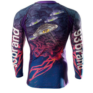 Ensemble de maillots de compression pour hommes personnalisables par sublimation, anti-UV, à manches longues, haut de gamme, pour BJJ MMA, de haute qualité - Product Image 3