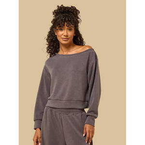 Women's Silk Embroidered <b>off</b> <b>Shoulder</b> <b>Sweatshirt</b> with Zipper Long Streetwear Hoodie - Product Image 3