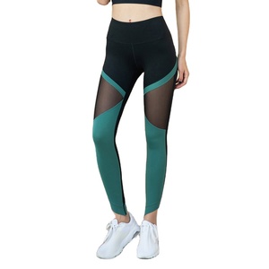 Pantalones de yoga de cintura alta con malla para mujer, leggings transpirables de secado rápido, mallas deportivas elásticas para gimnasio y entrenamiento - Product Image 6