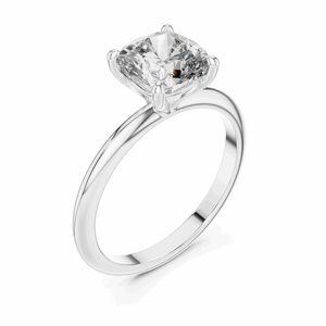 Bague de fiançailles en or massif 14/18 carats avec diamant de laboratoire taille princesse, classique pour femme, certifié GIA, couleur D - Product Image 1