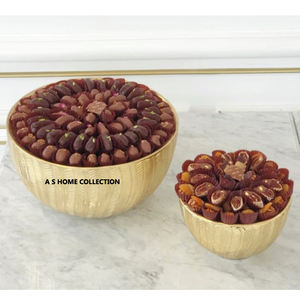 Tazón dulce de diseñador decorativo para bodas con soporte Artículos al por mayor de metal con acabado dorado Perfecto para regalar - Product Image 3