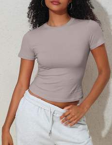 เสื้อยืดผู้หญิงทรงสวย สวมใส่สบาย ระบายอากาศดี ไซส์ใหญ่ ผ้าพลิ้ว ผ่อนคลาย ยืดหยุ่น ระบายอากาศได้ดี เป็นมิตรกับสิ่งแวดล้อม ทรงเข้ารูป เนื้อผ้านุ่มลื่น - Product Image 3