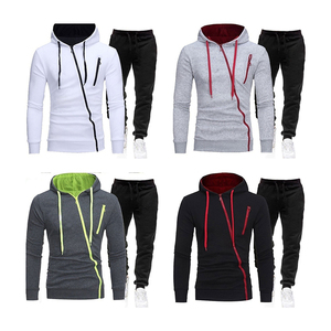 Venta al por mayor de entrenamiento de rayas personalizadas, nuevos chándales para hombre de color sólido informales para hombre, chándales de dos piezas para hombre - Product Image 5