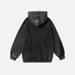 Sudadera con capucha desgastada lavada personalizada para hombre 100% algodón francés Terry en blanco Jersey de alta calidad Sudadera con capucha vintage lavada con ácido para hombres - Product Image 2