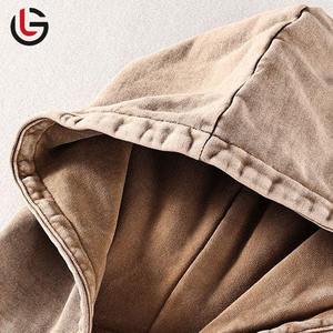 เสื้อสเวตเตอร์มีฮู้ดสำหรับผู้ชายเสื้อแนวสตรีทแบบสวมหัวมีฮู้ดผ้าคอตตอนย้อมสีกรดสำหรับผู้ชายวินเทจสไตล์ใหม่ OEM - Product Image 3