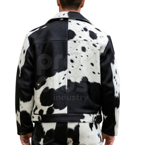 Veste en cuir de vache véritable pour homme, décontractée, d'hiver, avec fermeture éclair sur le devant, personnalisée, en cuir de vache véritable, avec séchage rapide écologique pour adultes - Product Image 2
