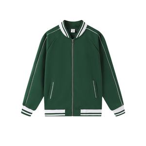 แจ็คเก็ตเบสบอลสไตล์วิทยาลัยสำหรับผู้ชาย คุณภาพสูง ผลิตจากผ้าโพลีเอสเตอร์ผสมคอตตอน รับสกรีนโลโก้ รุ่นปี 2025 - Product Image 2
