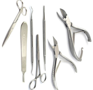 Kit de herramientas de Podología de Hosanna Surgical 5 PCS Manual Juego de acero inoxidable Flecha cóncava Llama Pinzas para uñas de los pies Sonda de archivo negra - Product Image 4