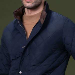Veste longue matelassée personnalisable par le fabricant direct, col montant, manches longues, style urbain d'hiver, vêtements de neige, ODM haut de gamme, bleu - Product Image 2