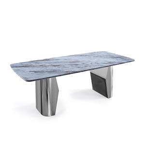 Table à manger en marbre de Dubaï de 220 cm avec pieds stables, design contemporain - Product Image 1