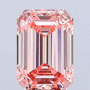 เพชรเม็ดเดี่ยวทรง Emerald ขนาด 5.09 กะรัต ความสะอาดระดับ VS1 สีชมพูแฟนซี ผลิตในห้องปฏิบัติการ ด้วยเทคนิค CVD ได้รับการรับรองจาก IGI ขนาดใหญ่ - Product Image 4