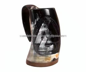 Jarra de cuerno vikingo hecha a mano, taza rústica ecológica para Ale Mead Beer Cold Brew Bulk Set - Product Image 5
