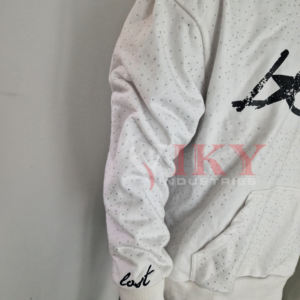 Sudadera con capucha para hombre con diamantes de imitación y logotipo personalizado para hombre, ropa de calle de Terry francés, Jersey de algodón 100% con cremallera, Sudadera con capucha de VIKY INDUSTR - Product Image 4