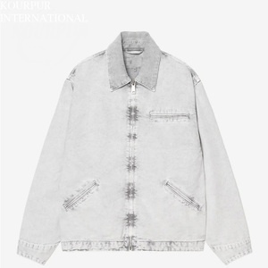 Chaquetas de hombre personalizadas al aire libre invierno cremallera ropa de trabajo personalizado DTG estampado 12OZ lona camionero Detroit Bomber chaqueta de trabajo para hombres - Product Image 1