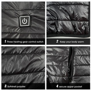 Windbreaker Jacket <b>for</b> Winter Sports <b>for</b> Hiking & Camping-Hooded Waterproof Puffer Jacket Stand Collar Front Logo Made Polyester - Product Image 5