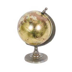 Globe décoratif Art déco en aluminium marron de style vintage avec des détails marron métalliques complexes faits à la main - Product Image 1