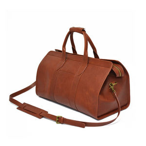 Bolso de piel sintética con logotipo personalizado para hombre, elegante bolso de viaje para exteriores, color marrón, 2022 - Product Image 1