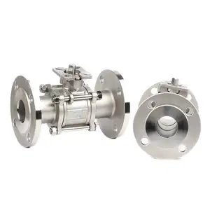 304 316 Stainless Steel Three-Piece High Platform Flange Ball Valve Sanitary Valve