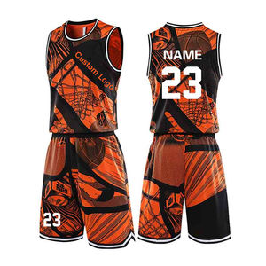 Ensemble d'uniformes de basketball personnalisables pour hommes, grandes tailles, en maille respirante, imprimé par transfert thermique, antibactérien, séchage rapide et anti-humidité - Product Image 2