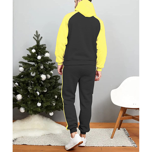 ขายส่งโลโก้ที่กําหนดเองผ้าฝ้าย 85% 15% โพลีเอสเตอร์Hoodiesผู้ชายวอร์มติดตามเหงื่อสูท 2 ชิ้นJoggerชุดสําหรับชาย - Product Image 4