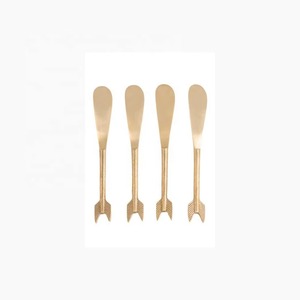 Lot de 2 couverts en acier inoxydable poignées rondes blanches plaqué or fini parfait pour la table à manger ustensiles de cuisine usage quotidien - Product Image 4