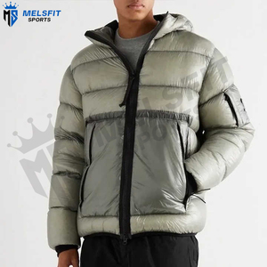 High Quality Custom OEM Coated Stand Collar Hooded Puffer <b>Jacket</b> for <b>Men</b> Customized Logo Winter Casual Eco-Friendly <b>Letter</b> - Product Image 3