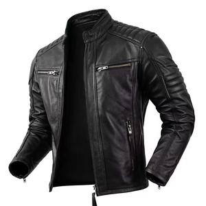 Blouson de motard en cuir pour hommes Blouson aviateur en cuir pour hommes Blouson en cuir pour motocyclistes - Product Image 2