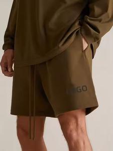 Pantalones cortos deportivos para hombre 100% algodón personalizados al por mayor 380 GSM de gran tamaño French Terry Fleece Hip Hop Streetwear ecológico - Product Image 2