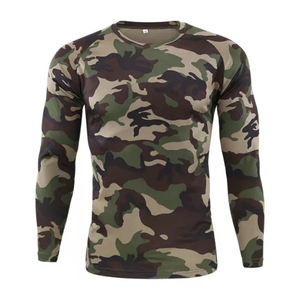 Vente en gros de chemises camouflage personnalisées de haute qualité, t-shirt de chasse imperméable et respirant à séchage rapide et coupe ajustée vintage pour sport et gymnastique - Product Image 5