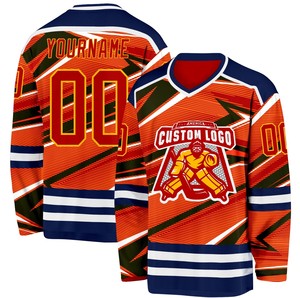 Premium Quality Ice Hockey Team Jersey Heat-Transfer Printed 100% Polyester Anti-Bacterial Quick Dry Unisex Adult - Product Image 2