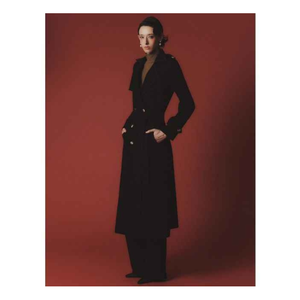 Long pardessus croisé élégant de haute qualité pour femmes avec col haut Vietnam imprimé motif doublure en soie Services ODM - Product Image 2