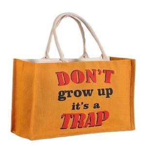 Grands sacs fourre-tout en jute personnalisés écologiques Sacs en jute naturels durables réutilisables et personnalisés pour le shopping tendance à vendre - Product Image 5