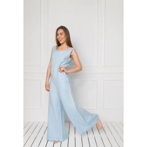 จั๊มสูทลำลองสุดหรูของผู้หญิงชุดบอดี้สูทคอวีแขนกุดชุดเอี๊ยมแฟชั่นมีเข็มขัดพิมพ์ลาย - Product Image 3