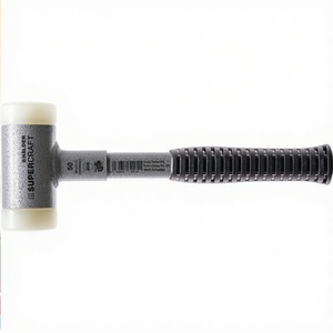 Supercraft Soft-Faced <b>Hammer</b> 290mm Length 30mm Head Diameter Recoil-Free Steel Tube Hard Nylon White HALDER - Product Image 3