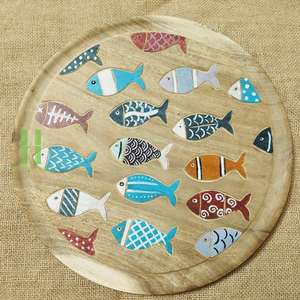 Plateau de service en bois écologique le plus vendu, idéal pour la décoration de table, assiettes, bon prix, OEM, disponible au Vietnam - Product Image 2