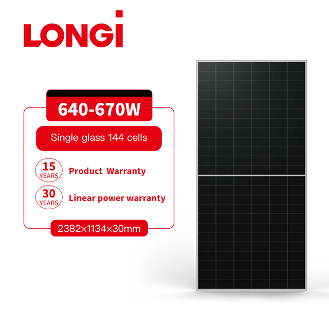 Longi Hi-MO X10 LR7-72HVHF 670W Bifacial Solar Panel Low Degradation for PV Power System Solar Panels