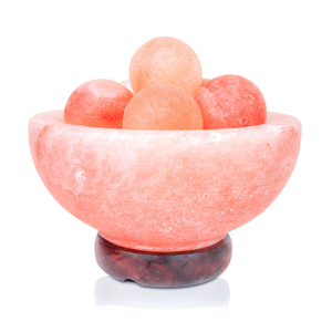 Cuenco de Base Ancha de 7 Pulgadas con 6 Bolas de Masaje de 1.7 Pulgadas de Radio, Sal Natural del Himalaya, Desintoxicación, Relajación Muscular Profunda - Product Image 1