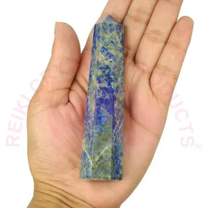 แท่งคริสตัลลาพิส ลาซูลีรูปทรงโอเบลิสก์ - หินตกแต่งสำหรับงานฝีมือ - Product Image 3