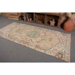 Classique Beige Vert Vintage Tapis Turc 4.2 X 9ft Grande Surface Laine Latex Support Patchwork pour Couloir Chambre Chambre Tapis De Chevet - Product Image 3