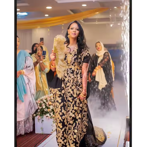 Graceful Luxury African Wedding Dress Somali Dirac Wrap Handmade Cotton <b>Silk</b> Polyester Lace Embroidery Breathable Seamless Slim - Product Image 2