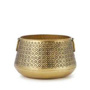 Jardinière en métal doré avec motif floral, couleur et taille personnalisables, dimensions 15 x 10 x 22 cm, prix direct usine - Product Image 5