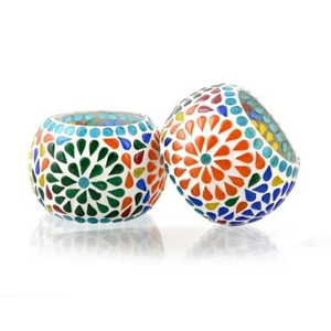 Designer Candle <b>Holder</b> Colorful Modern Theme Multi-Size <b>Glass</b> Mosaic Tealight <b>Holder</b> for Home Decoration - Product Image 5