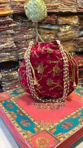 Atractivo hecho a mano Ari Tari Zari bordado trabajo Potli bolsa hermosa bolsa étnica hecha a mano para devolver regalo en favores de boda - Product Image 2