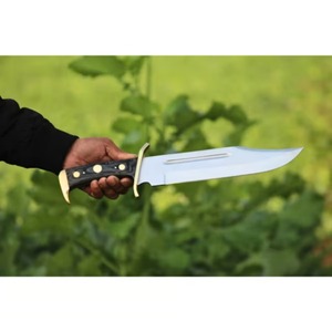Personnalisé de haute qualité classique Pakka manche en bois couteau à lame Bowie en acier inoxydable industriel extérieur couteaux de survie OEM. - Product Image 2